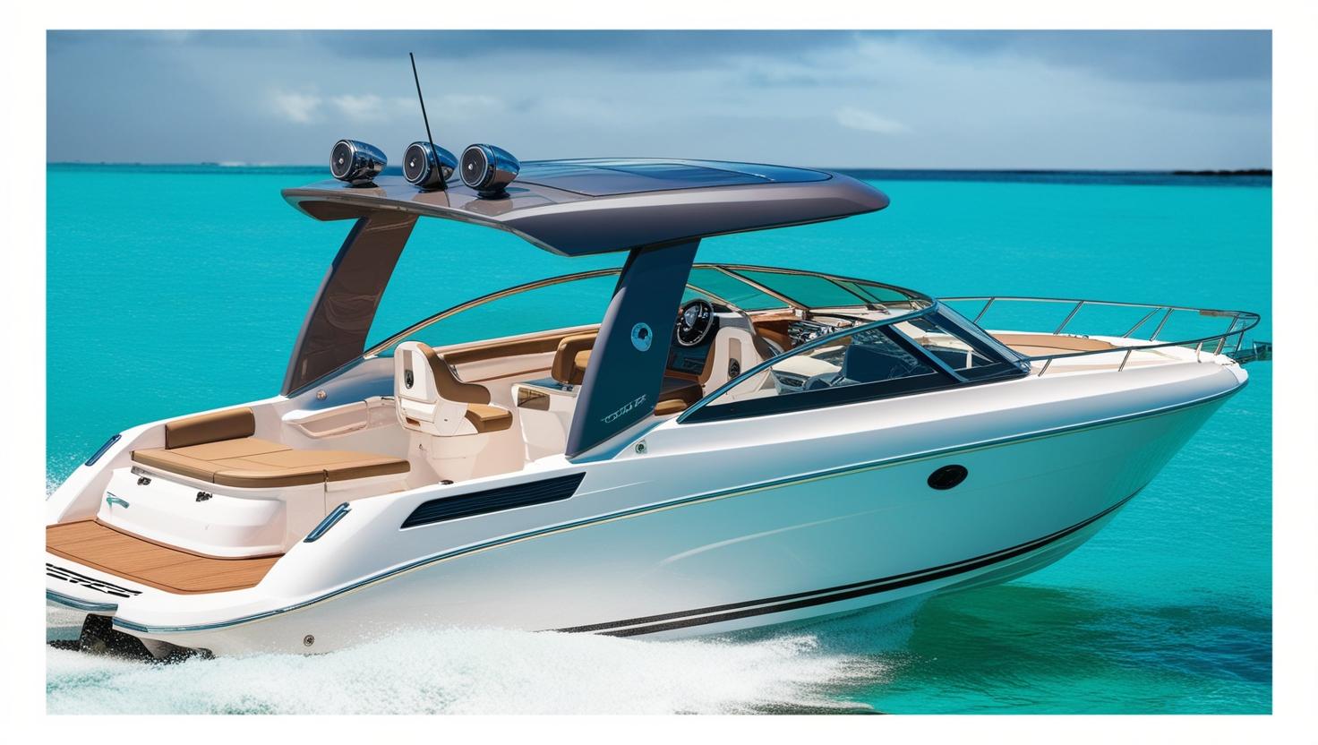 Nowoczesna-lodka-motorowa-z-wyraznie-zaznaczonym-dachem-z-glosnikami